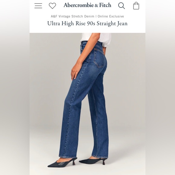 Abercrombie & Fitch - Ultra High Rise 90s Straight Jean Size: 24 SHORT - Picture 7 of 7